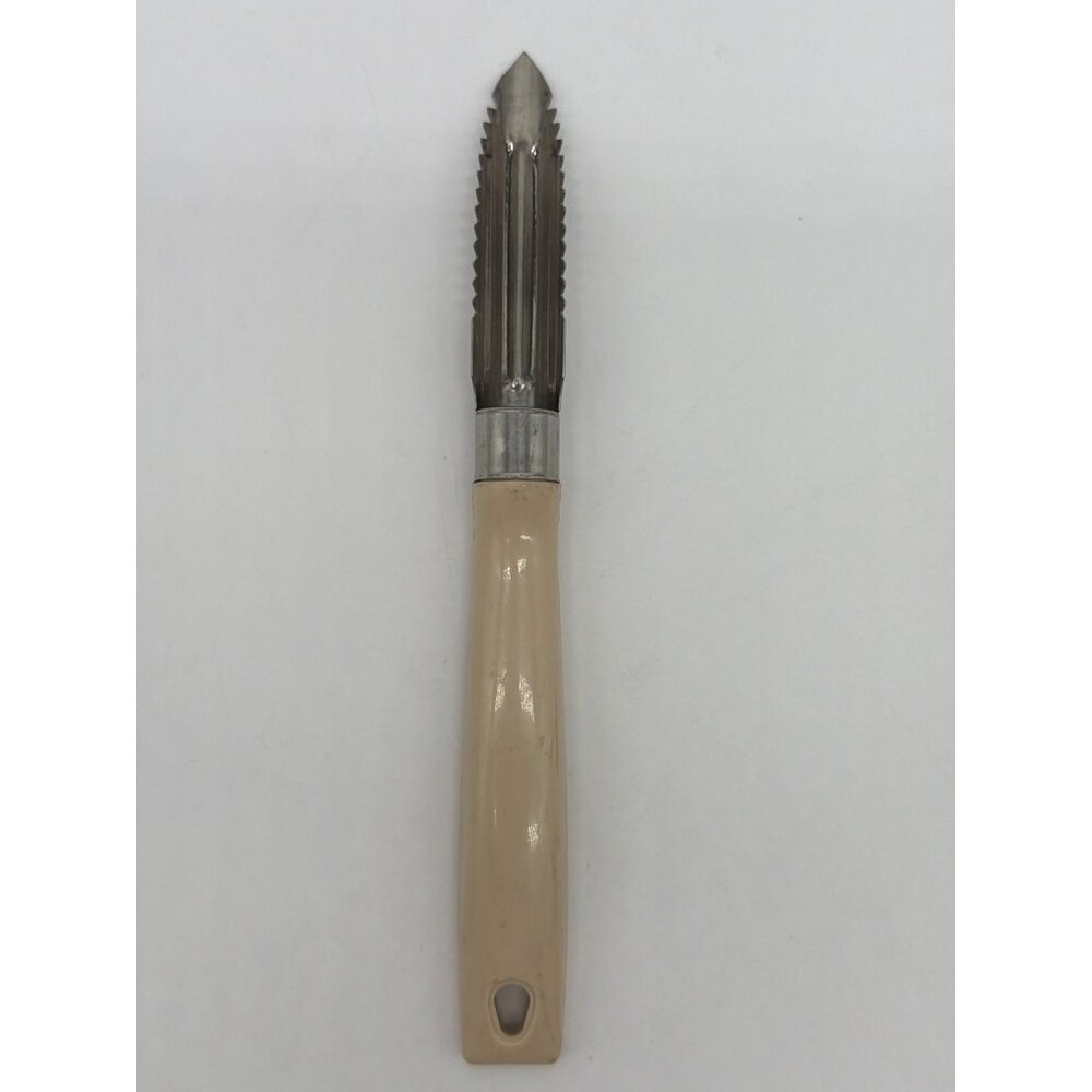 Ekco Stainless Steel Corer With Beige Handle For Fruit & Vegetable Prep Vintage